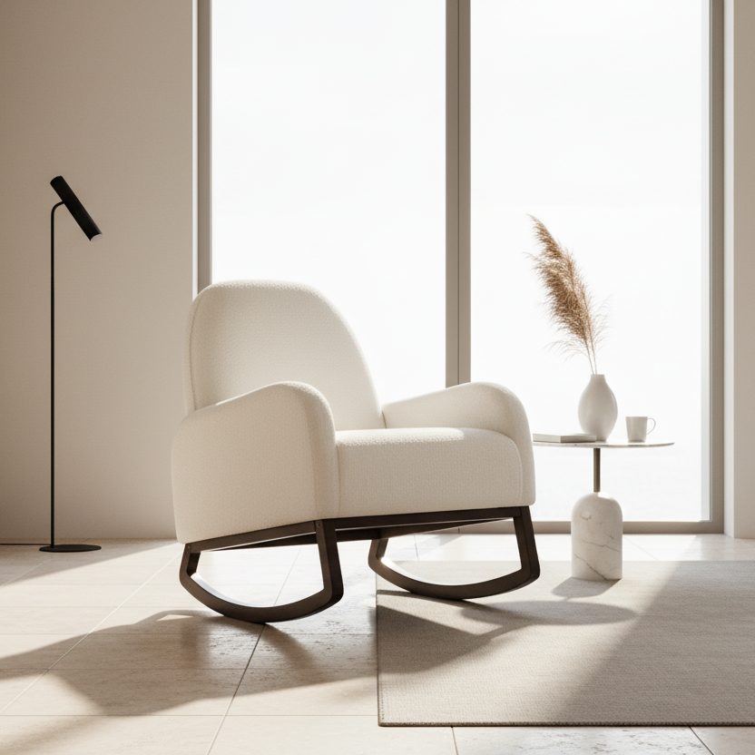 Bouclé Accent Rocking Chair