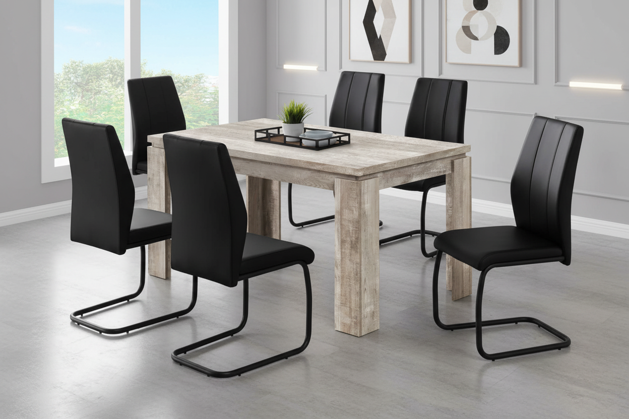 DINING TABLE - 36"X 60" / TAUPE RECLAIMED WOOD-LOOK