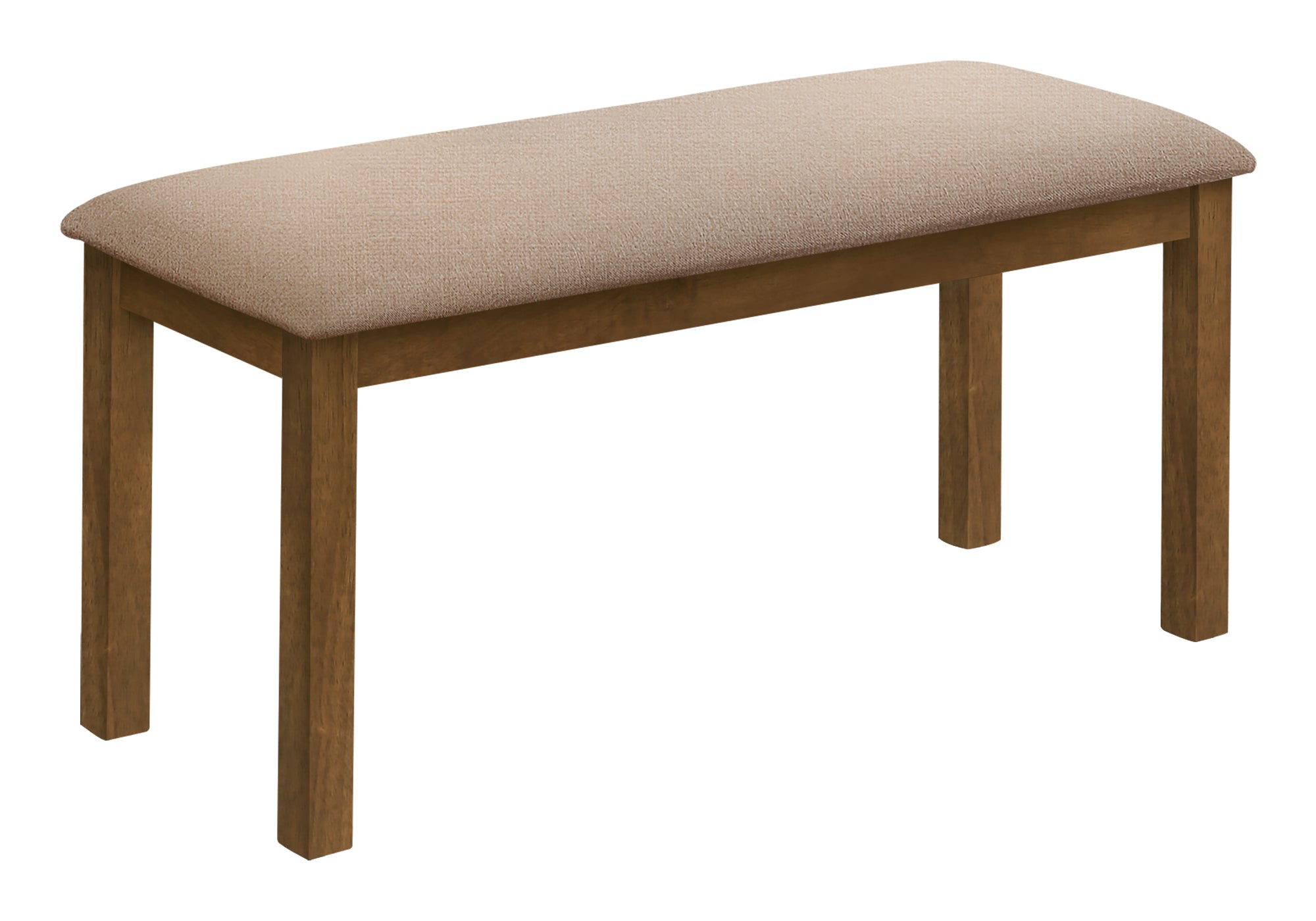BENCH - 42"L / BROWN WALNUT / BEIGE FABRIC