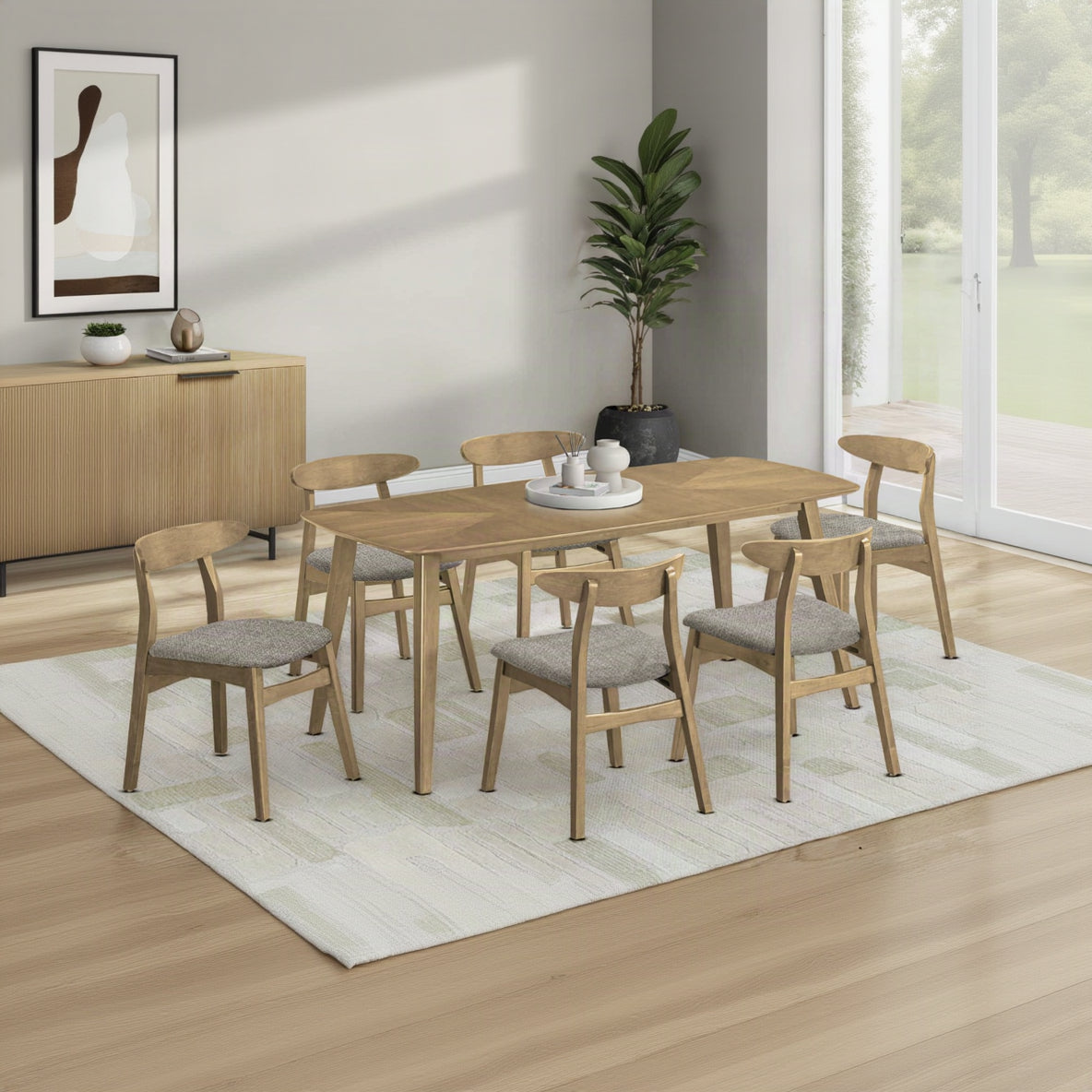 DINING TABLE - LIGHT WALNUT VENEER / 36"X 72"