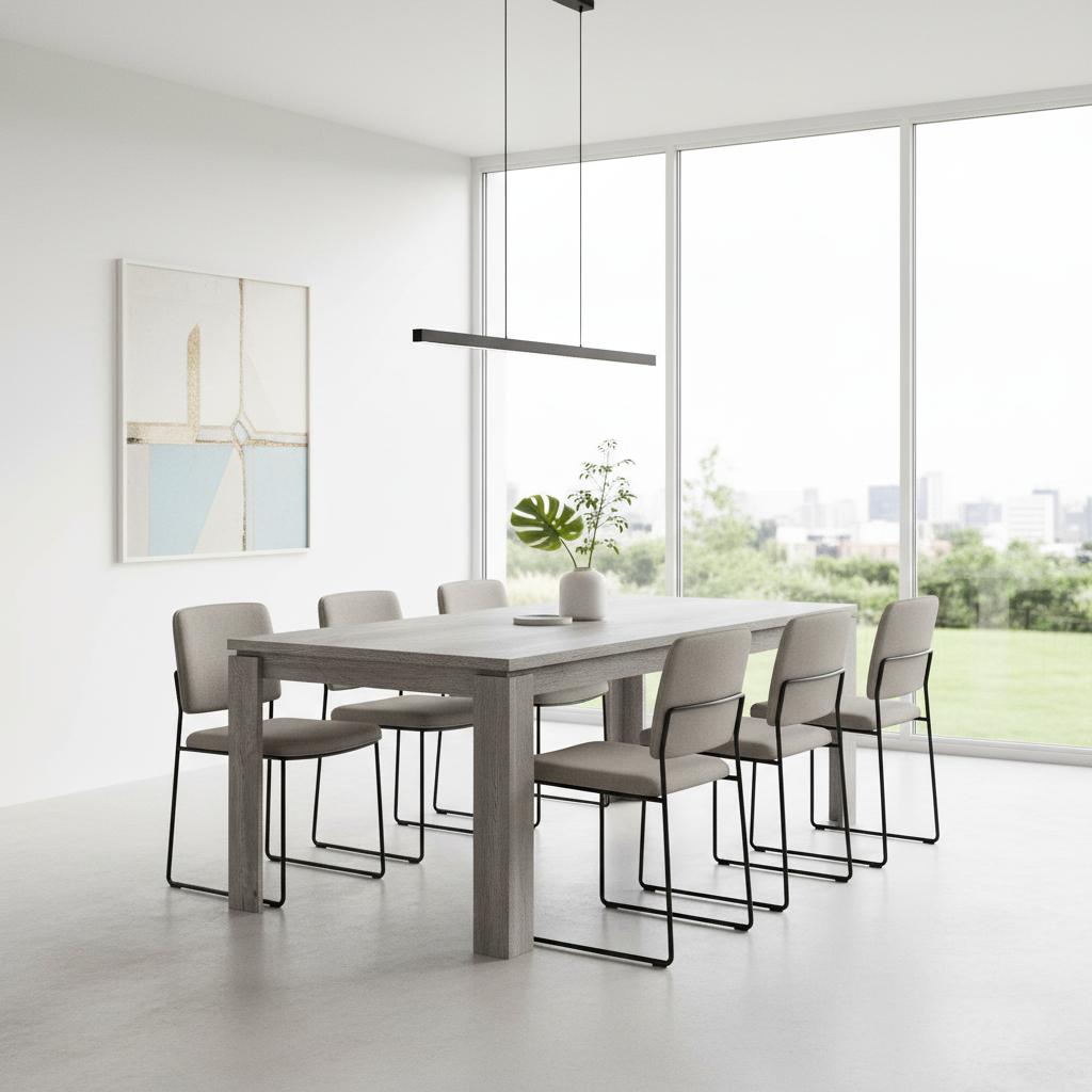 DINING TABLE - 32"X 48" / GREY RECLAIMED WOOD-LOOK