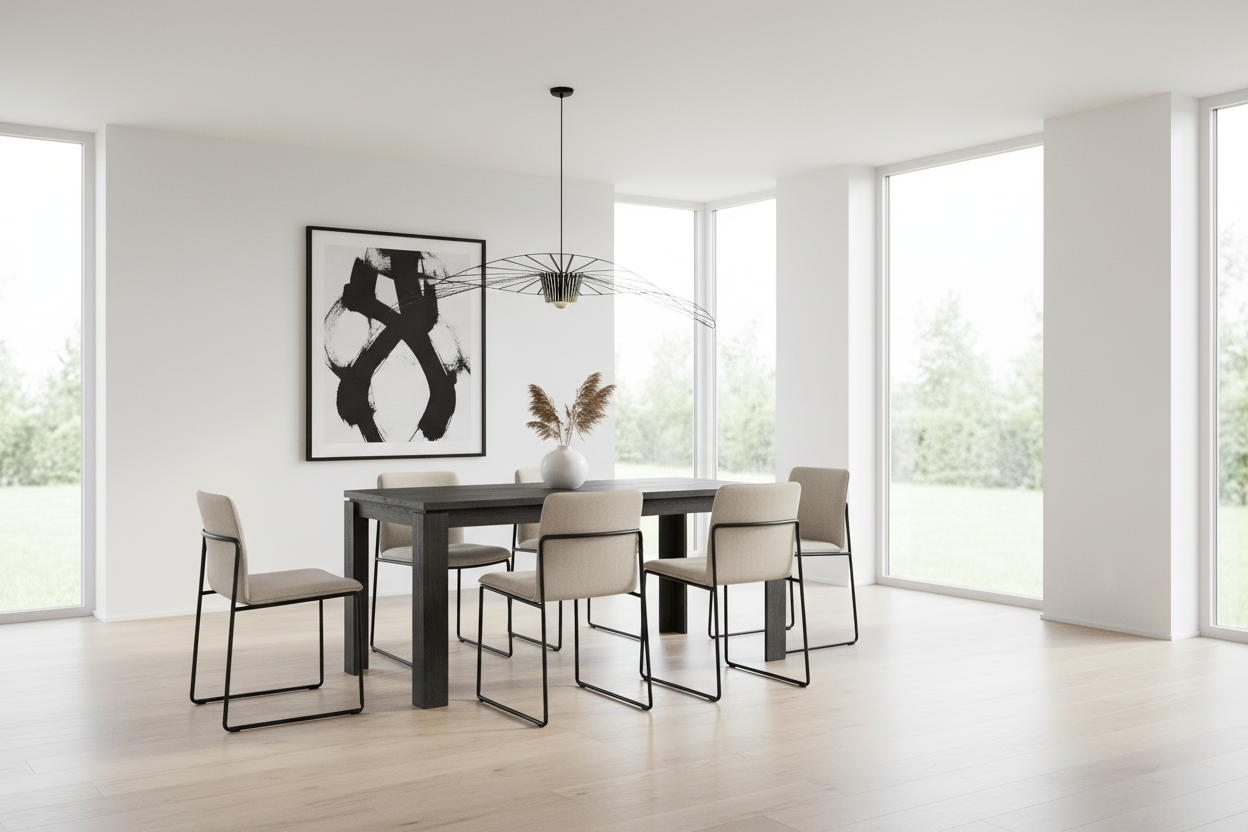 DINING TABLE - 32"X 48" / BLACK RECLAIMED WOOD-LOOK