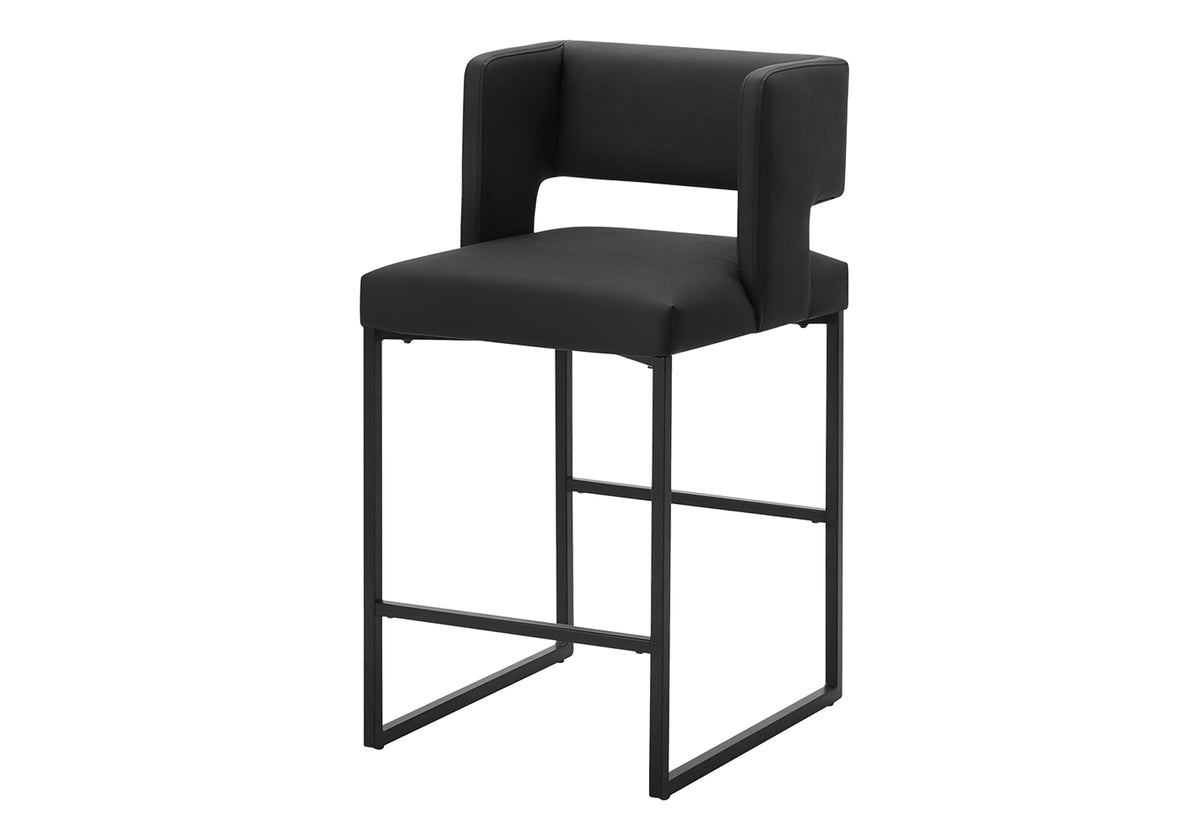 BARSTOOL - 2PCS / 36""H / BLACK PU / METAL COUNTER HEIGHT