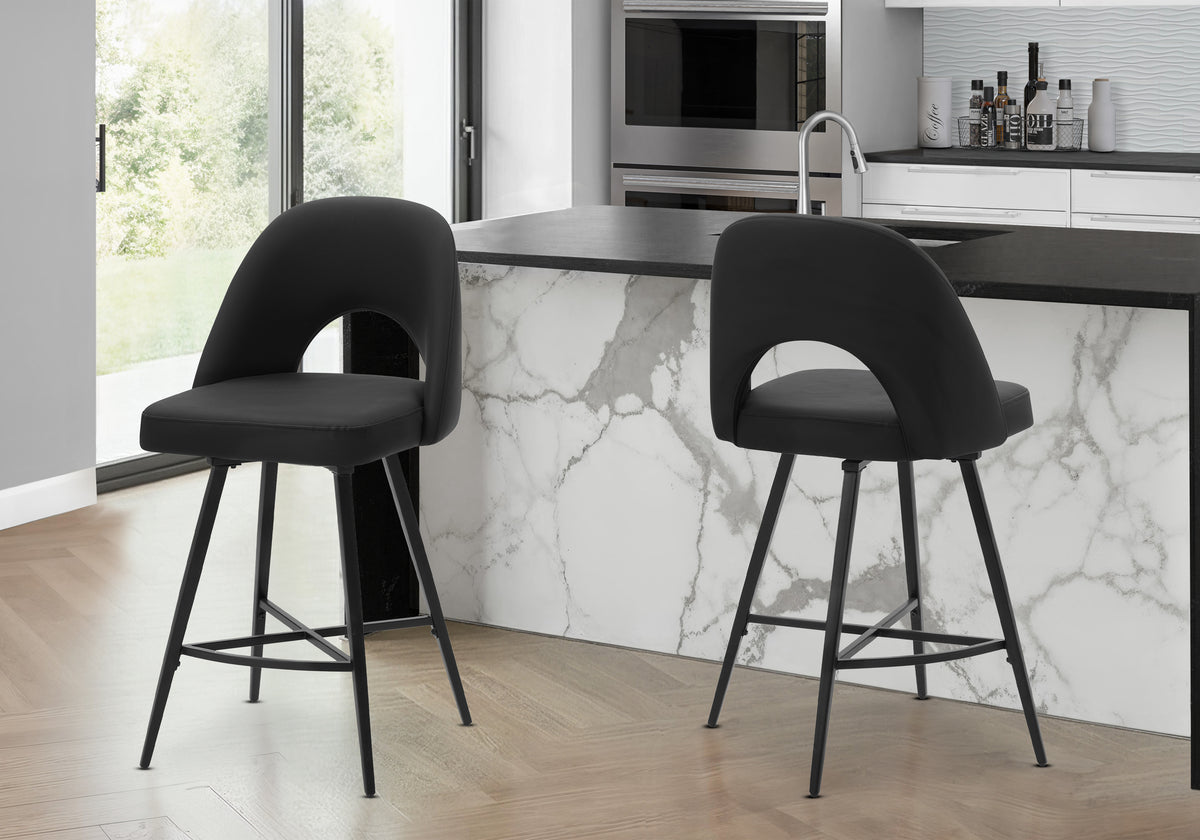 BARSTOOL - 2PCS / 39""H / GREY FABRIC / SWIVEL COUNTER HEIGHT