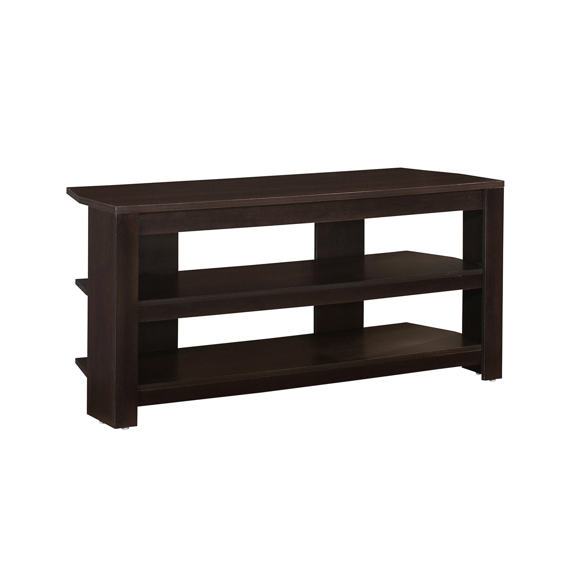 TV STAND - 42"L / BLACK / GREY TOP CORNER