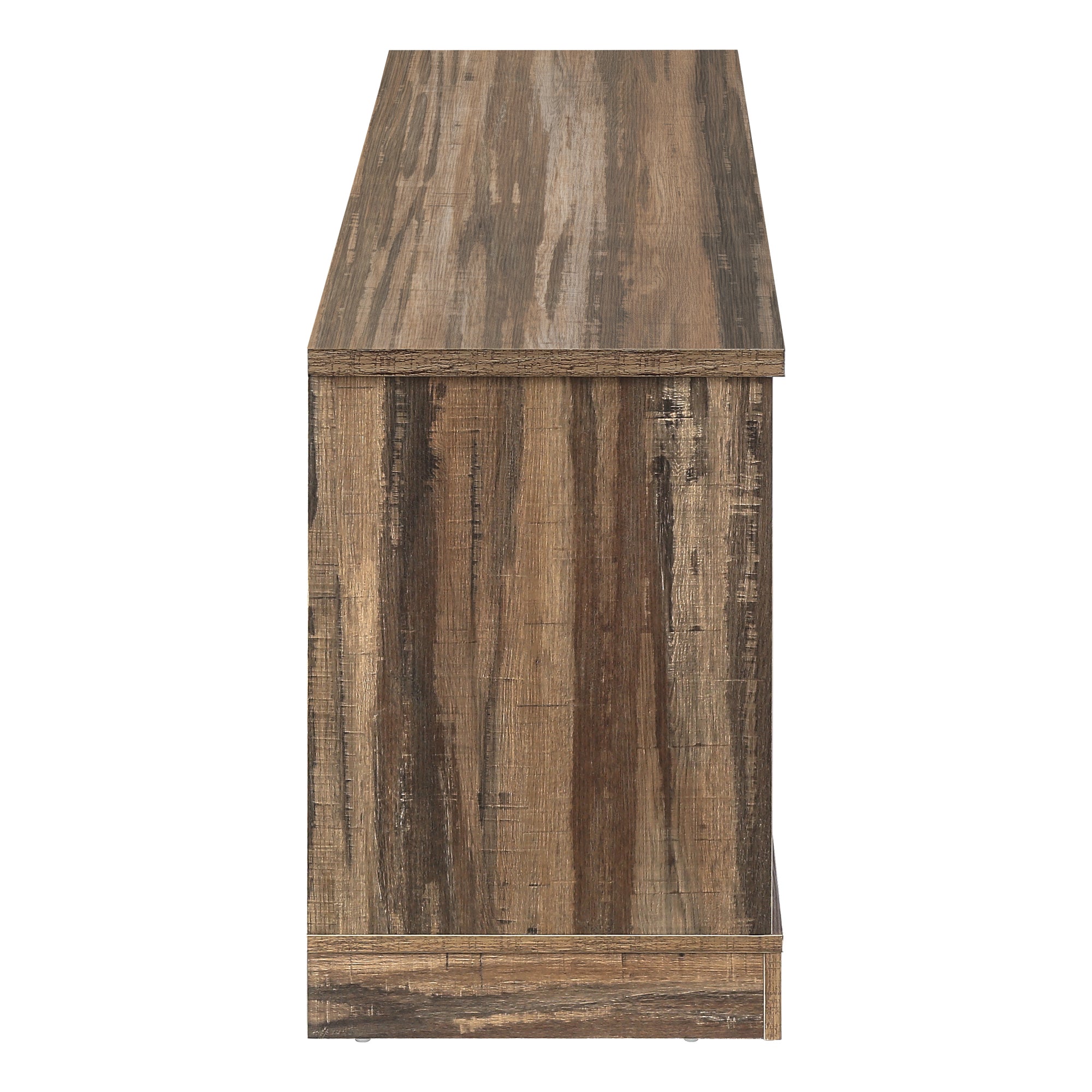 TV STAND - 60"L / BROWN RECLAIMED-LOOK / 2 SLIDING DOORS