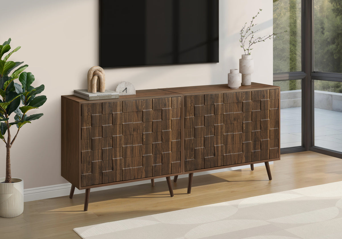 ACCENT CHEST - 32""H / DARK WALNUT WITH 2 DOORS