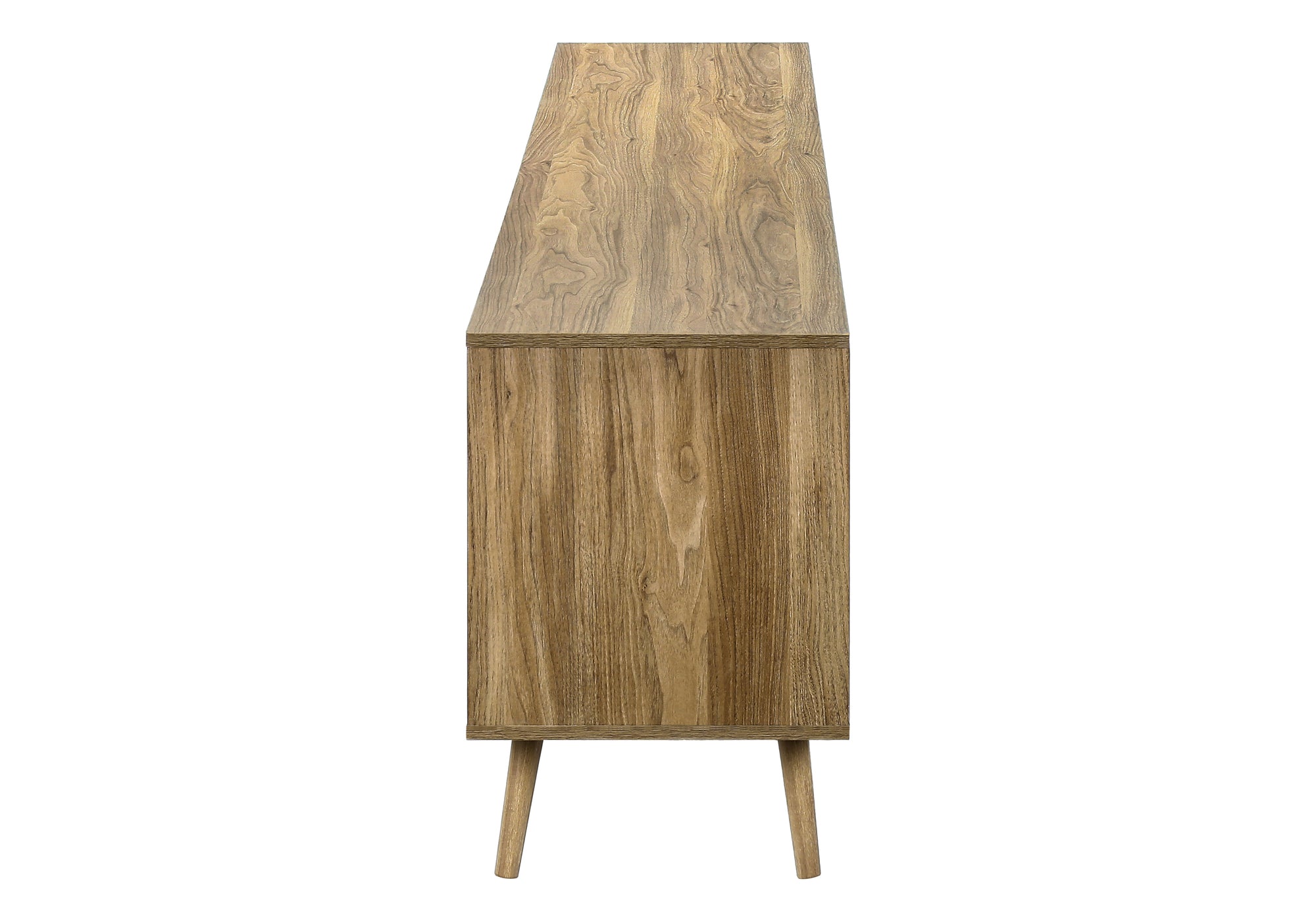 TV STAND - 72"L / LIGHT WALNUT / SEAGRASS WITH 3 DOORS