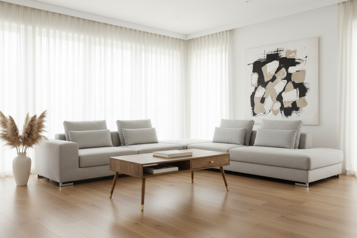 COFFEE TABLE - WALNUT MID-CENTURY WITH A DRAWER