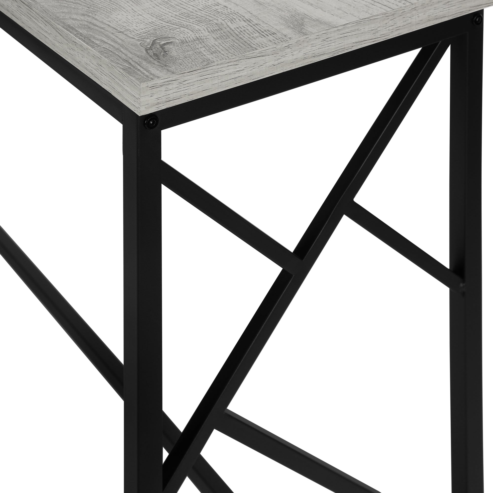 TABLE D'APPOINT - 44"L / CONSOLE D'ENTRÉE EN MÉTAL GRIS / NOIR