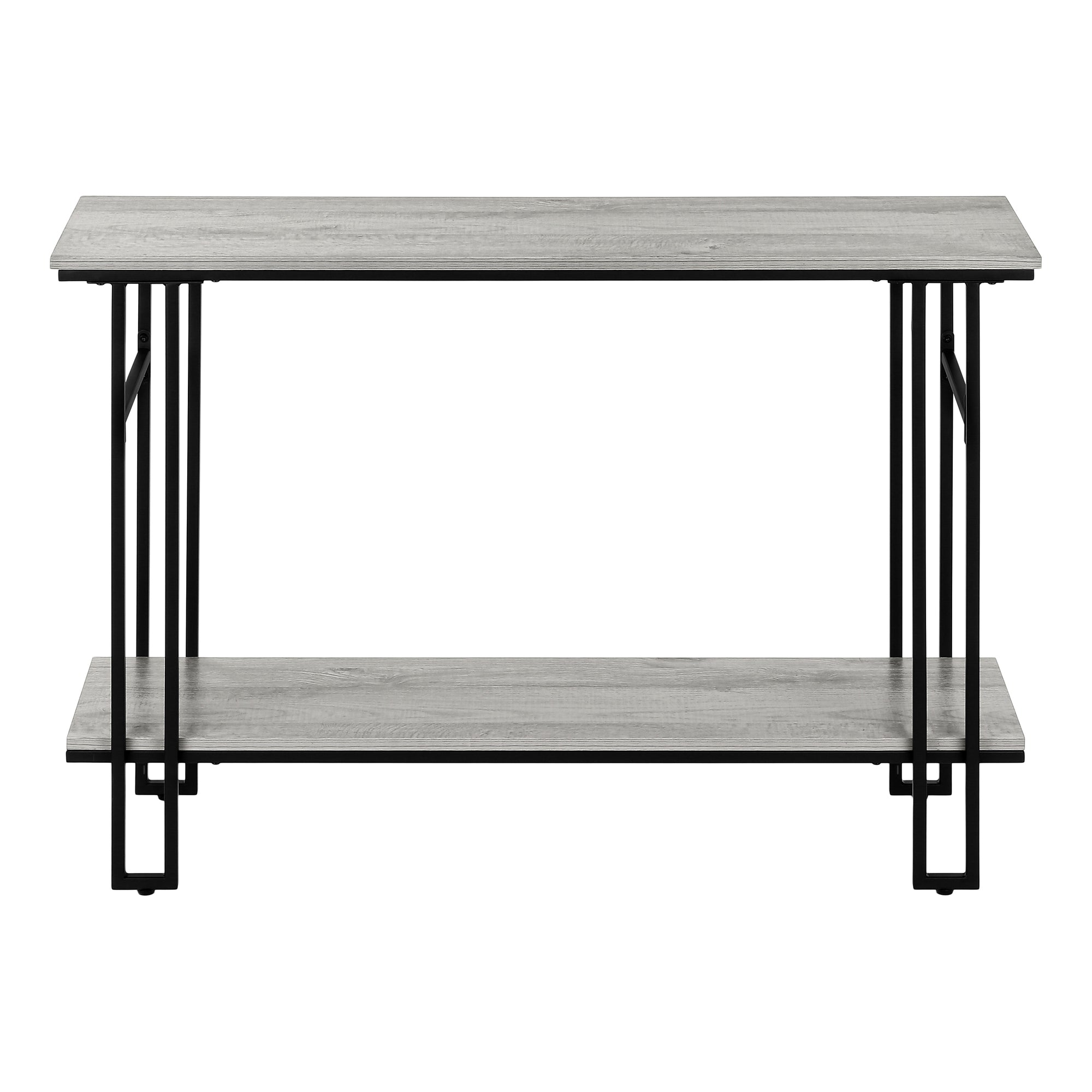 TABLE D'APPOINT - 48"L / CONSOLE D'ENTRÉE EN MÉTAL GRIS / NOIR