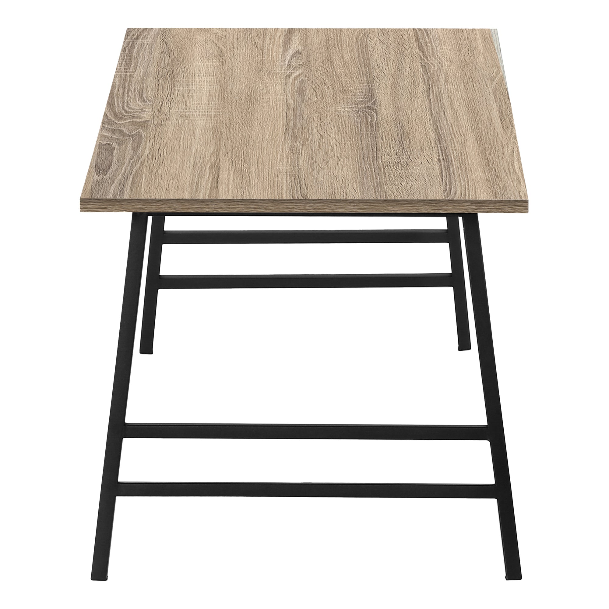 COFFEE TABLE - 40"L / DARK TAUPE / BLACK METAL