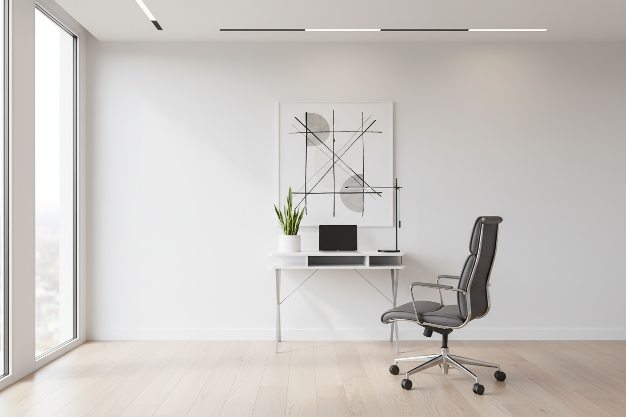 COMPUTER DESK - 31"L / WHITE TOP / SILVER METAL