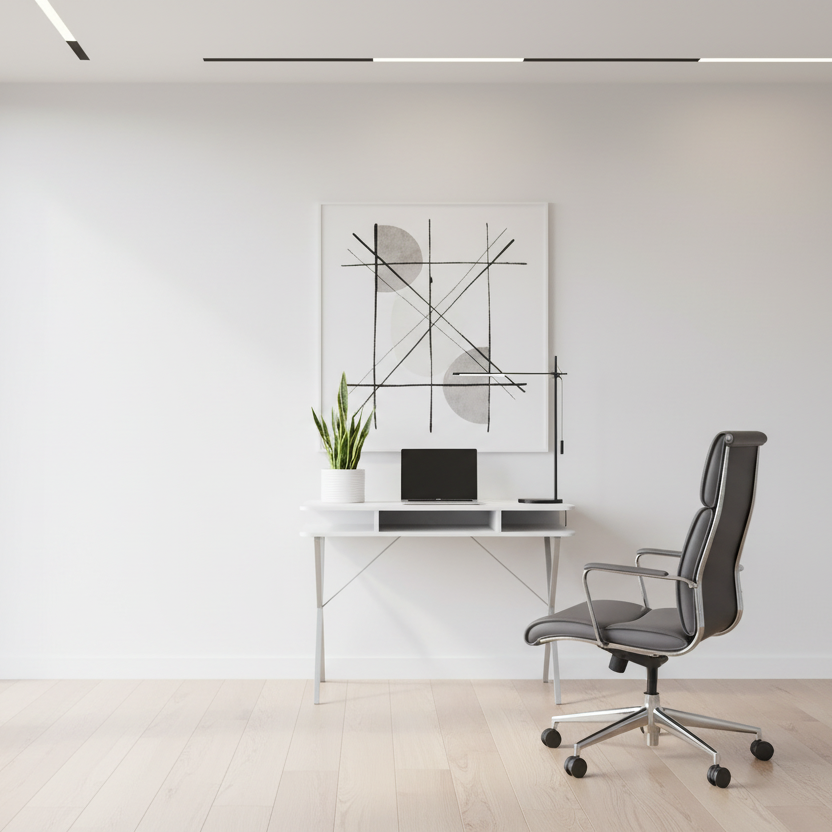 COMPUTER DESK - 31"L / WHITE TOP / SILVER METAL