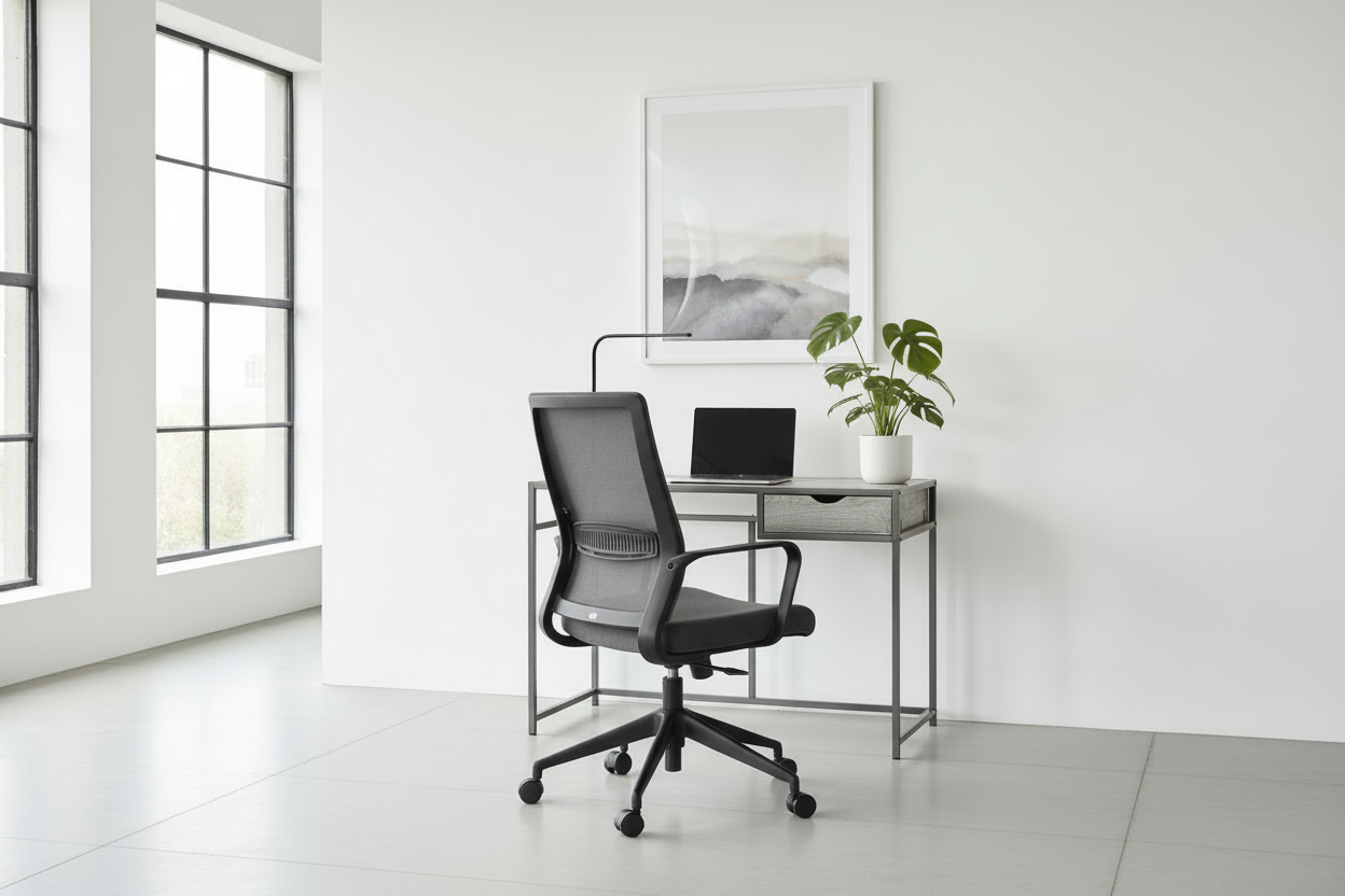 COMPUTER DESK - 42"L / GREY / DARK GREY METAL