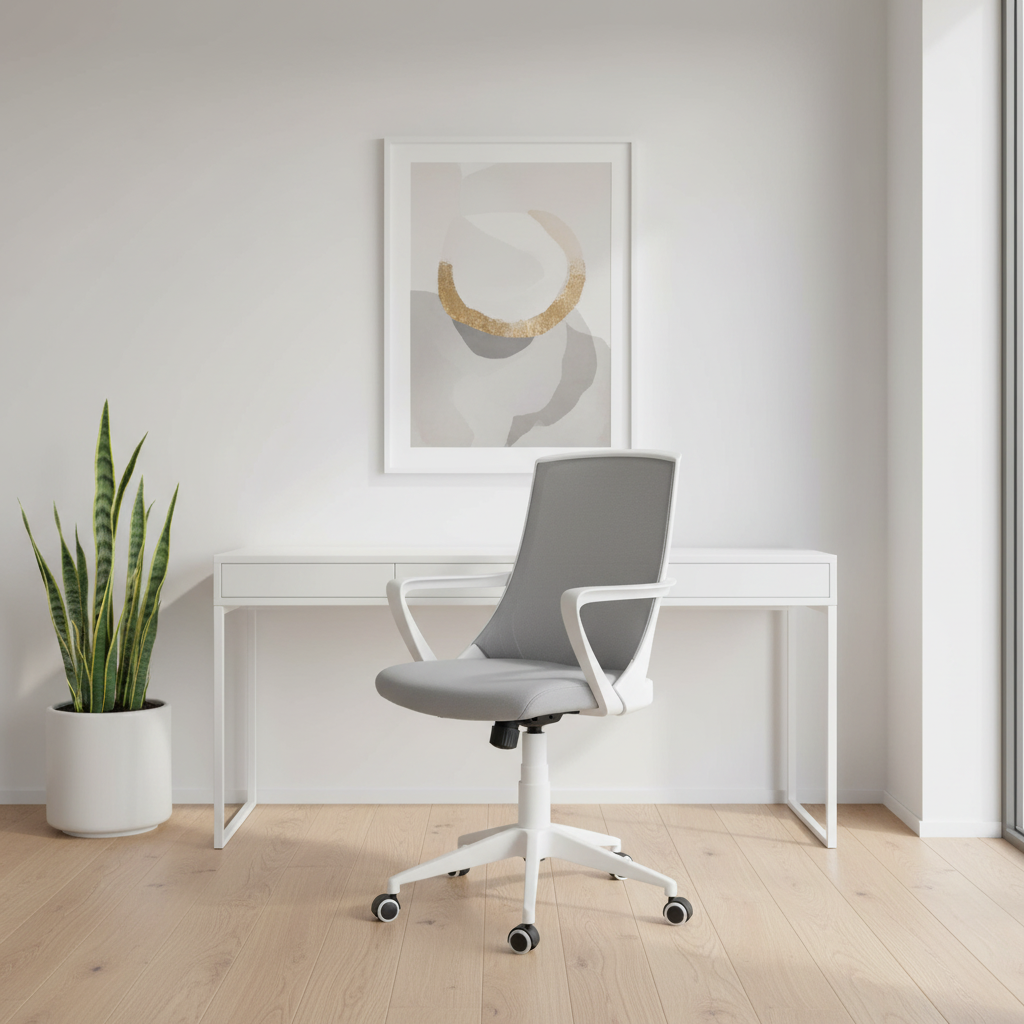 OFFICE CHAIR - WHITE / GREY MESH / MULTI POSITION
