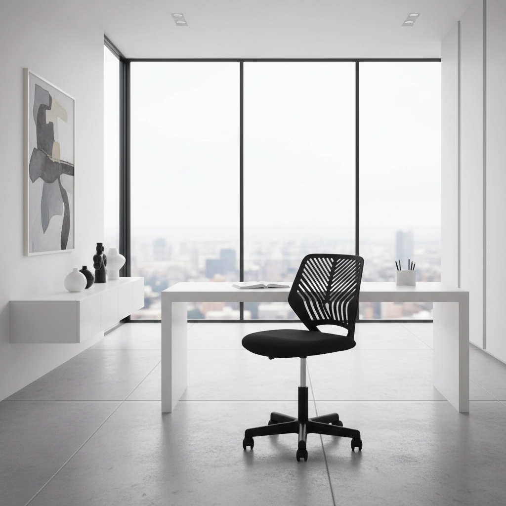 OFFICE CHAIR - BLACK JUVENILE / BLACK BASE ON CASTORS