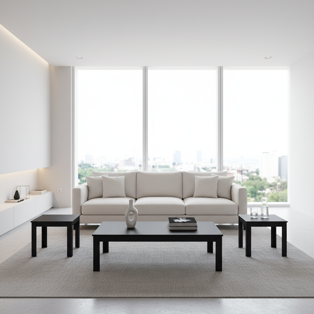 ENSEMBLE DE TABLE - ENSEMBLE 3 PIÈCES / NOIR