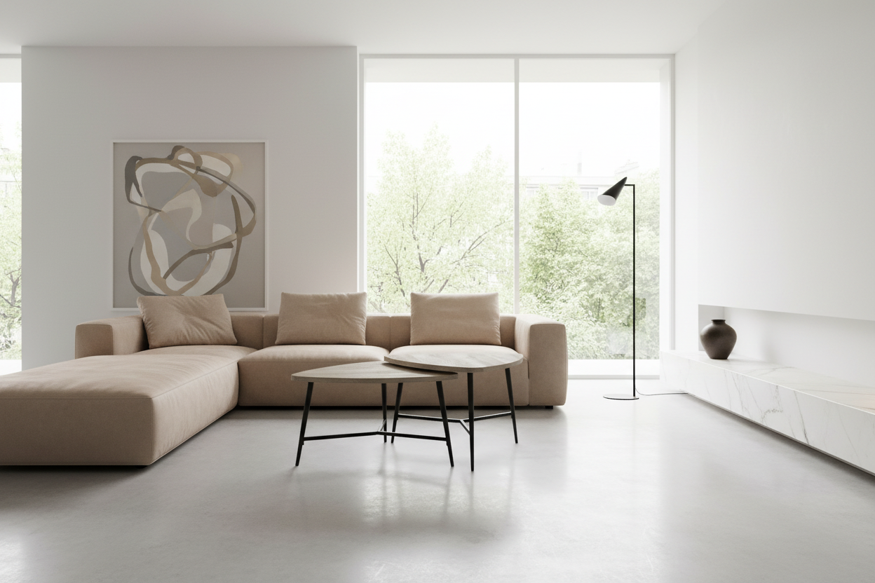 TABLE SET - 2PCS SET / TAUPE RECLAIMED WOOD / BLACK METAL