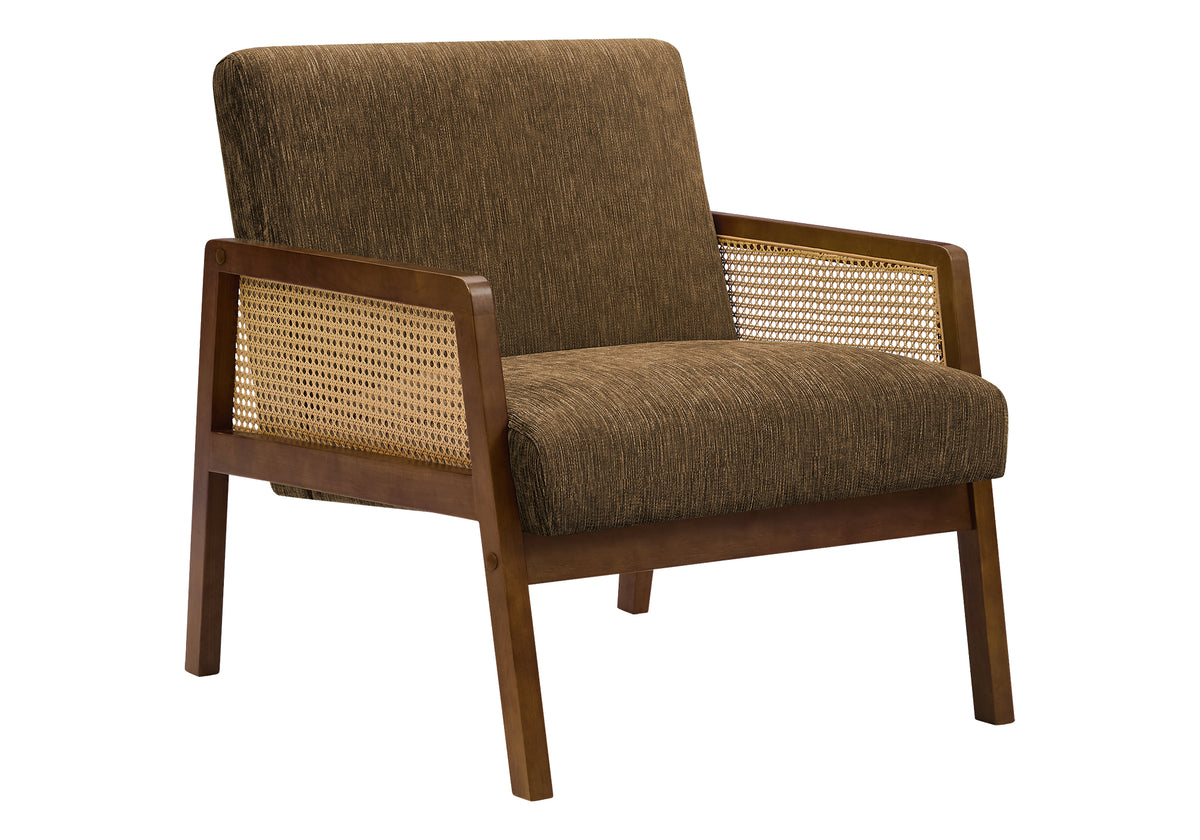 ACCENT CHAIR - 30""H / GREEN FABRIC / WALNUT WOOD