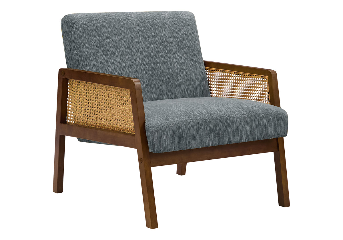 ACCENT CHAIR - 30""H / GREEN FABRIC / WALNUT WOOD