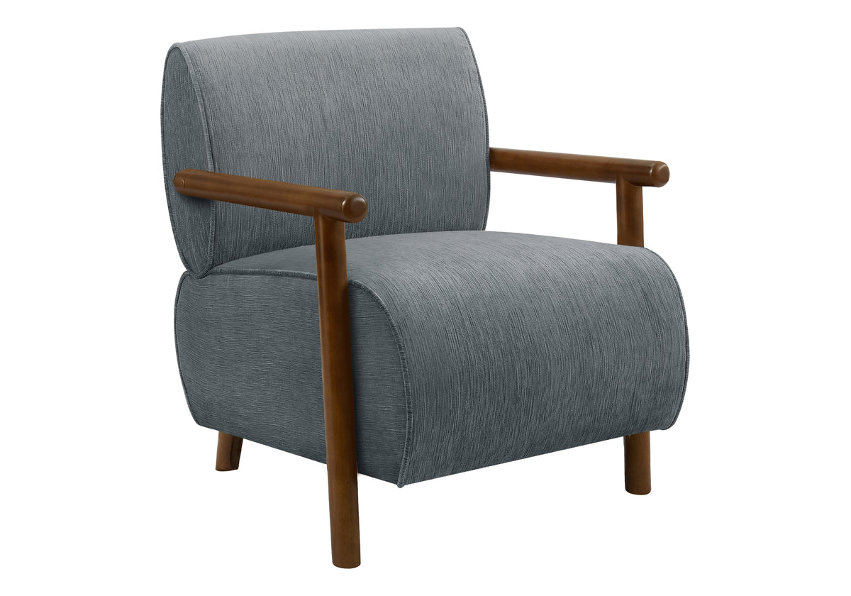 ACCENT CHAIR - 31"H / LIGHT BROWN FABRIC / WALNUT WOOD