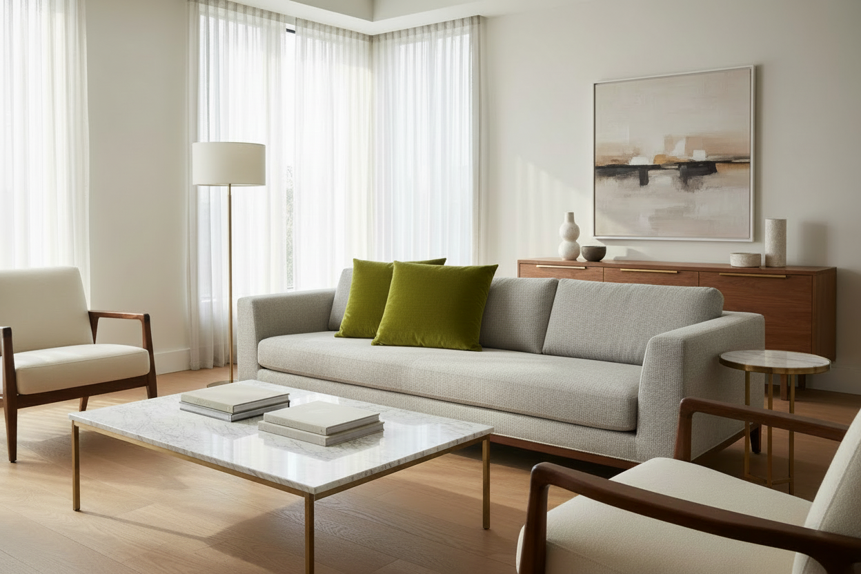 COUSSIN - 18"X 18" / VELOURS BROSSÉ VERT CITRON / 1PC