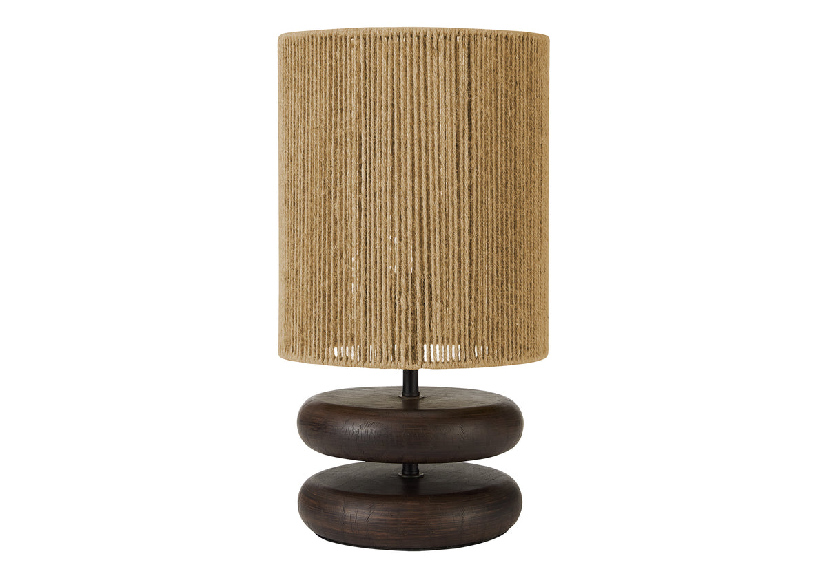 LIGHTING - 19"H TABLE LAMP BROWN RESIN / BEIGE SHADE
