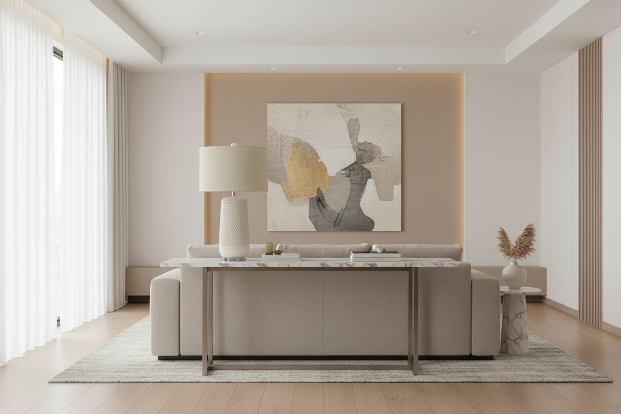 ÉCLAIRAGE - LAMPE DE TABLE 31"H ABAT-JOUR BEIGE EN CÉRAMIQUE CRÈME