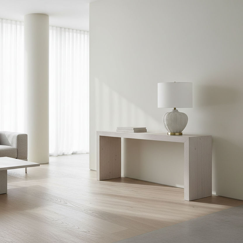 ÉCLAIRAGE - LAMPE DE TABLE 21"H IVOIRE / ABAT-JOUR CRÈME RÉSINE CRÈME