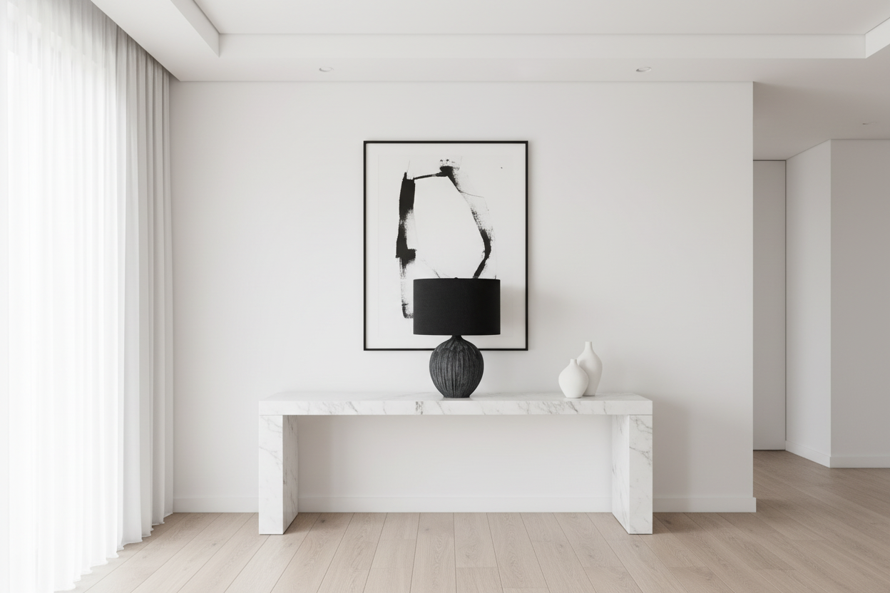 ÉCLAIRAGE - LAMPE DE TABLE 23"H EN CÉRAMIQUE NOIRE ABAT-JOUR NOIR