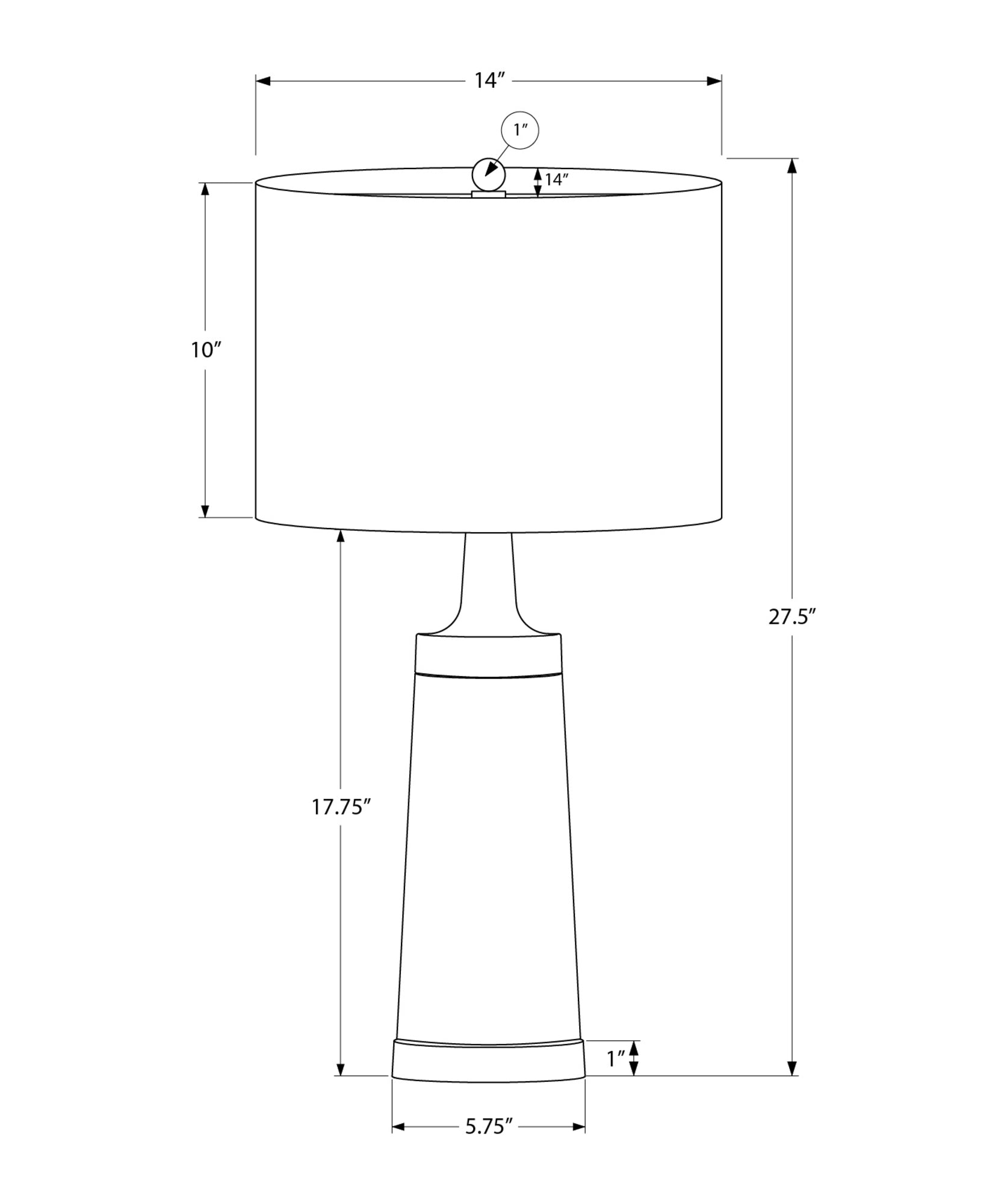 ÉCLAIRAGE - LAMPE DE TABLE 28"H MÉTAL NOIR ABAT-JOUR BEIGE
