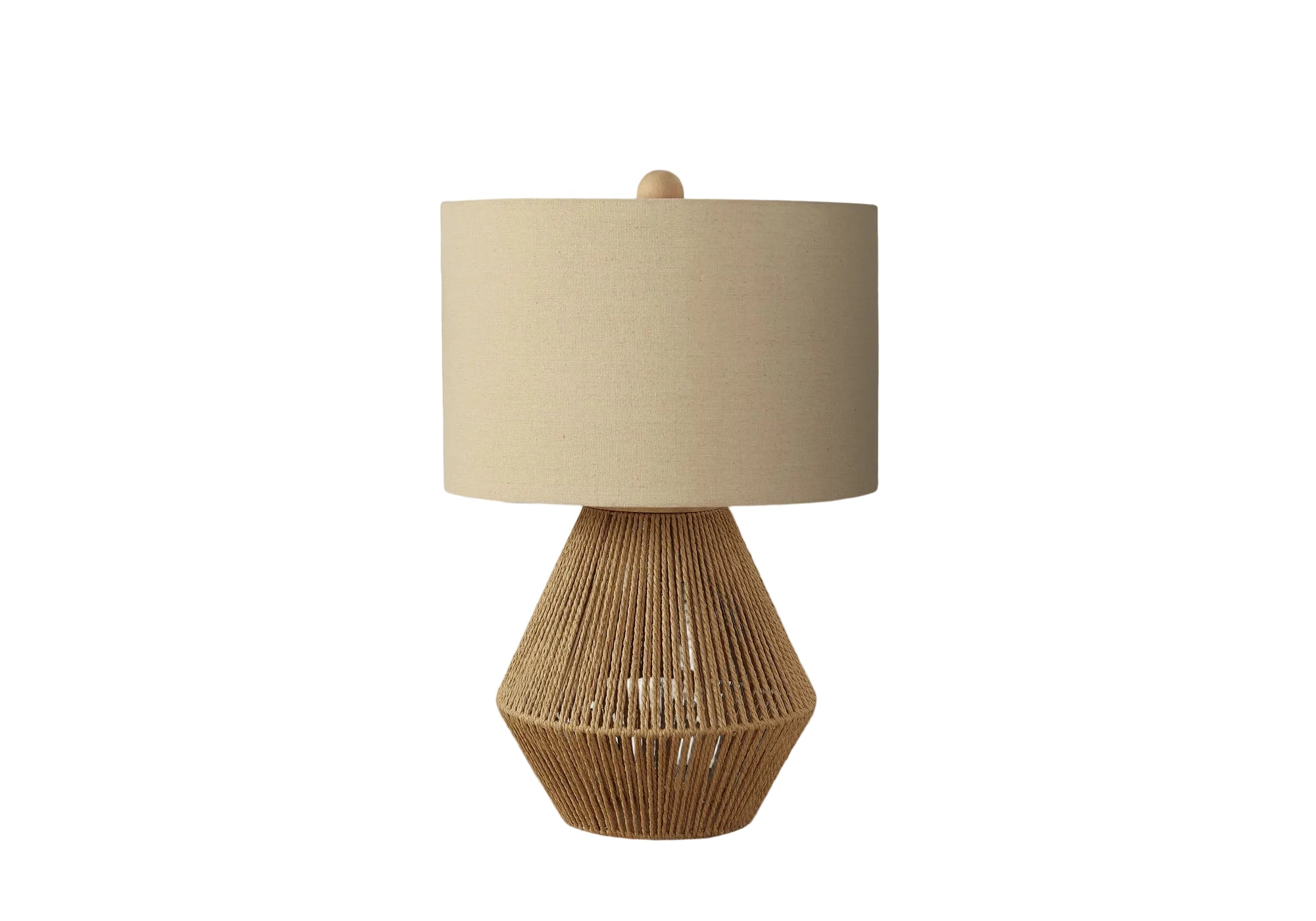 ÉCLAIRAGE - LAMPE DE TABLE 22"H CORDE MARRON ABAT-JOUR BEIGE
