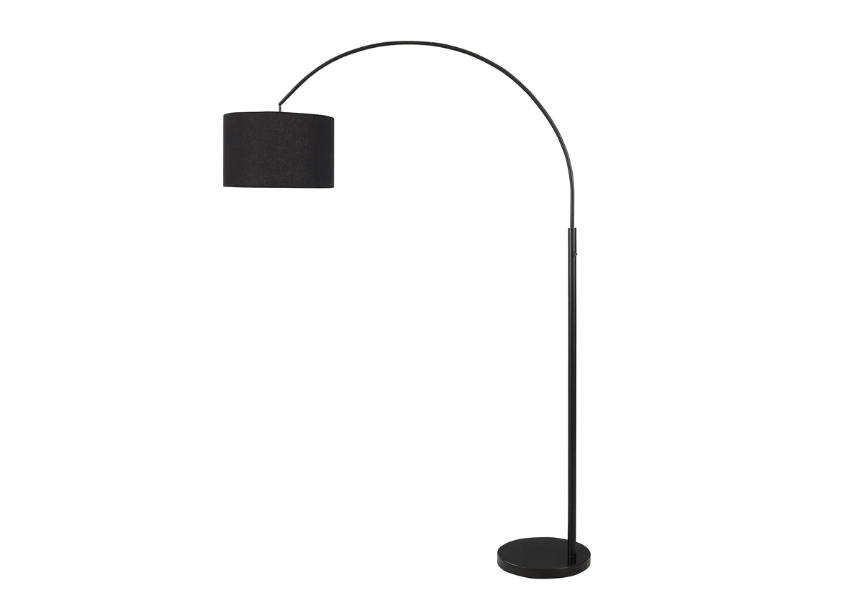 LIGHTING - 81"H ARC FLOOR LAMP BLACK METAL / BLACK SHADE