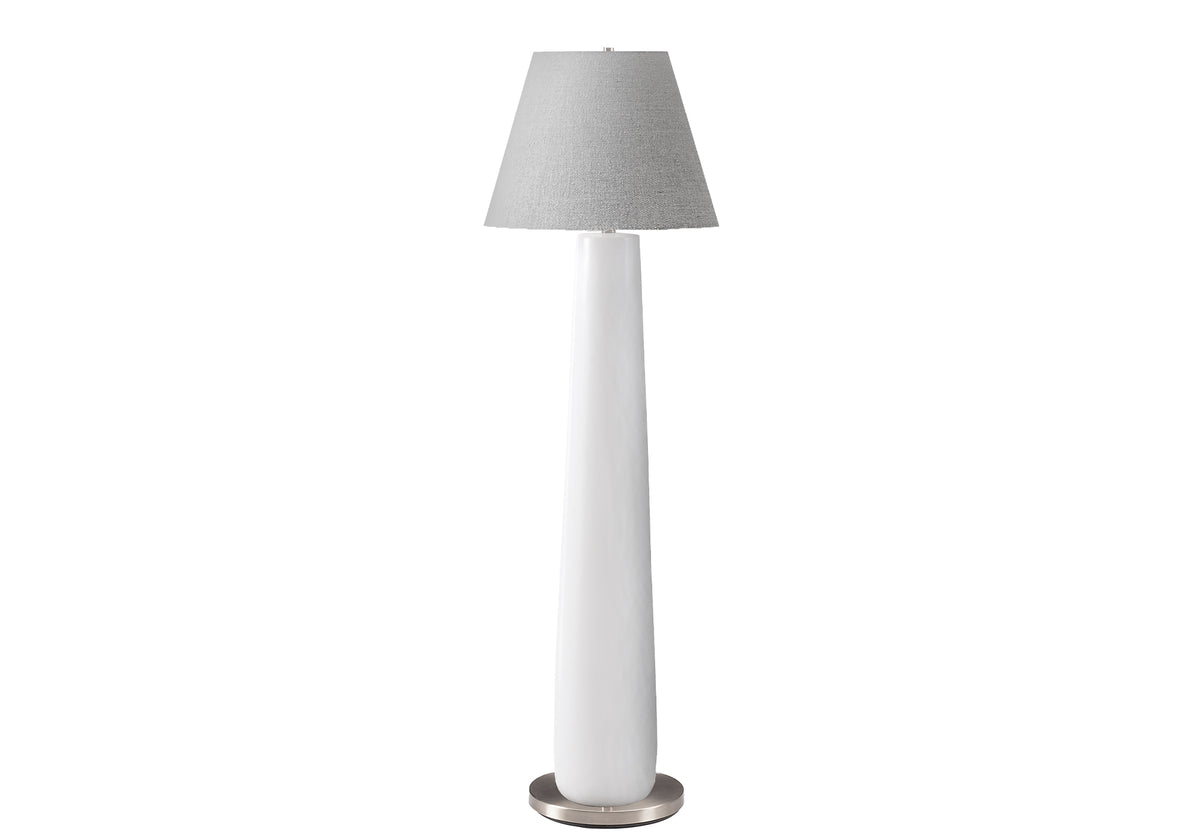 LIGHTING - 61"H FLOOR LAMP WHITE RESIN / GREY SHADE