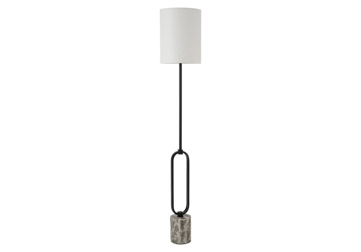 LIGHTING - 64"H FLOOR LAMP GREY RESIN BASE / IVORY SHADE