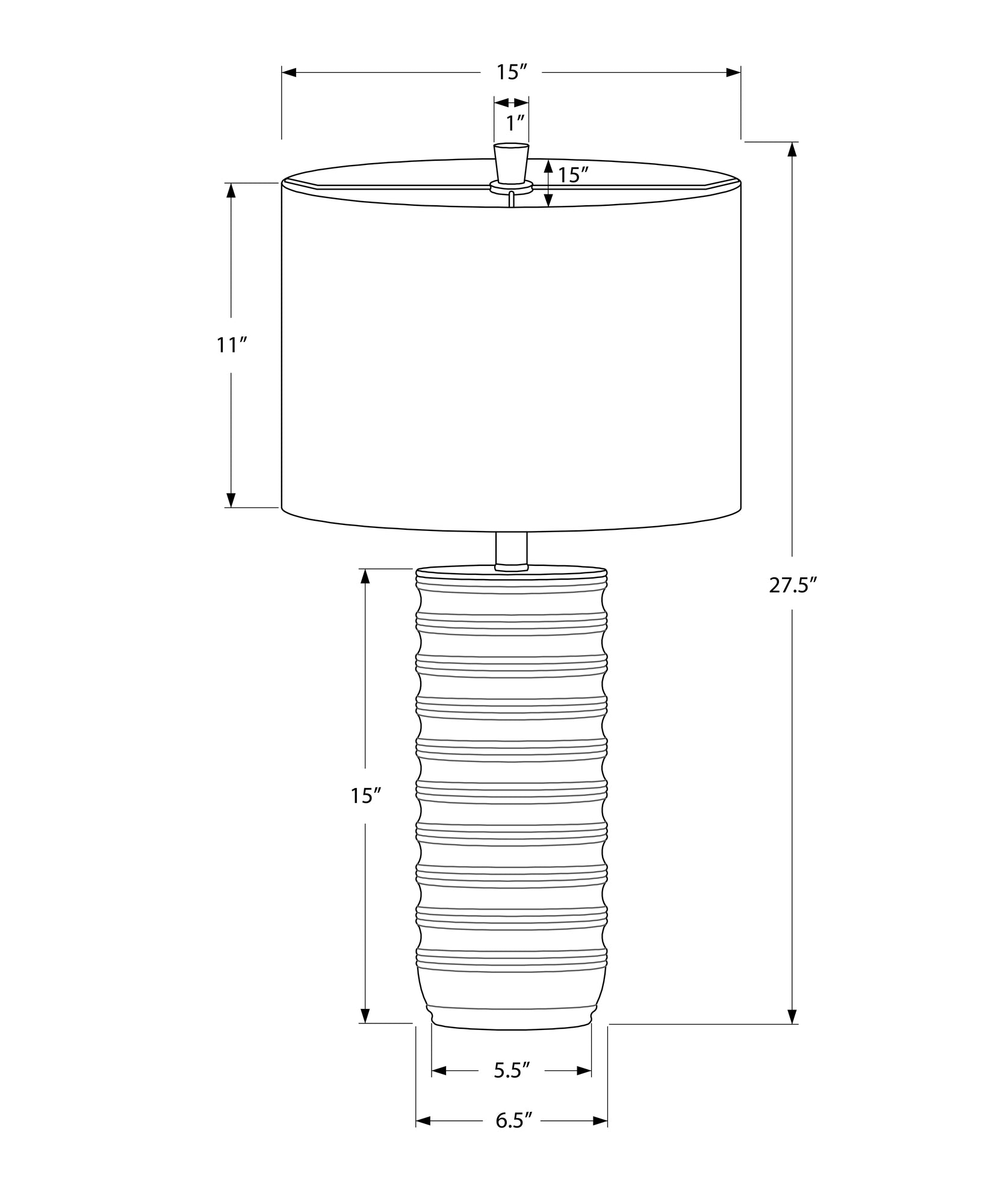 ÉCLAIRAGE - LAMPE DE TABLE 28"H EN RÉSINE CRÈME IVOIRE / ABAT-JOUR CRÈME