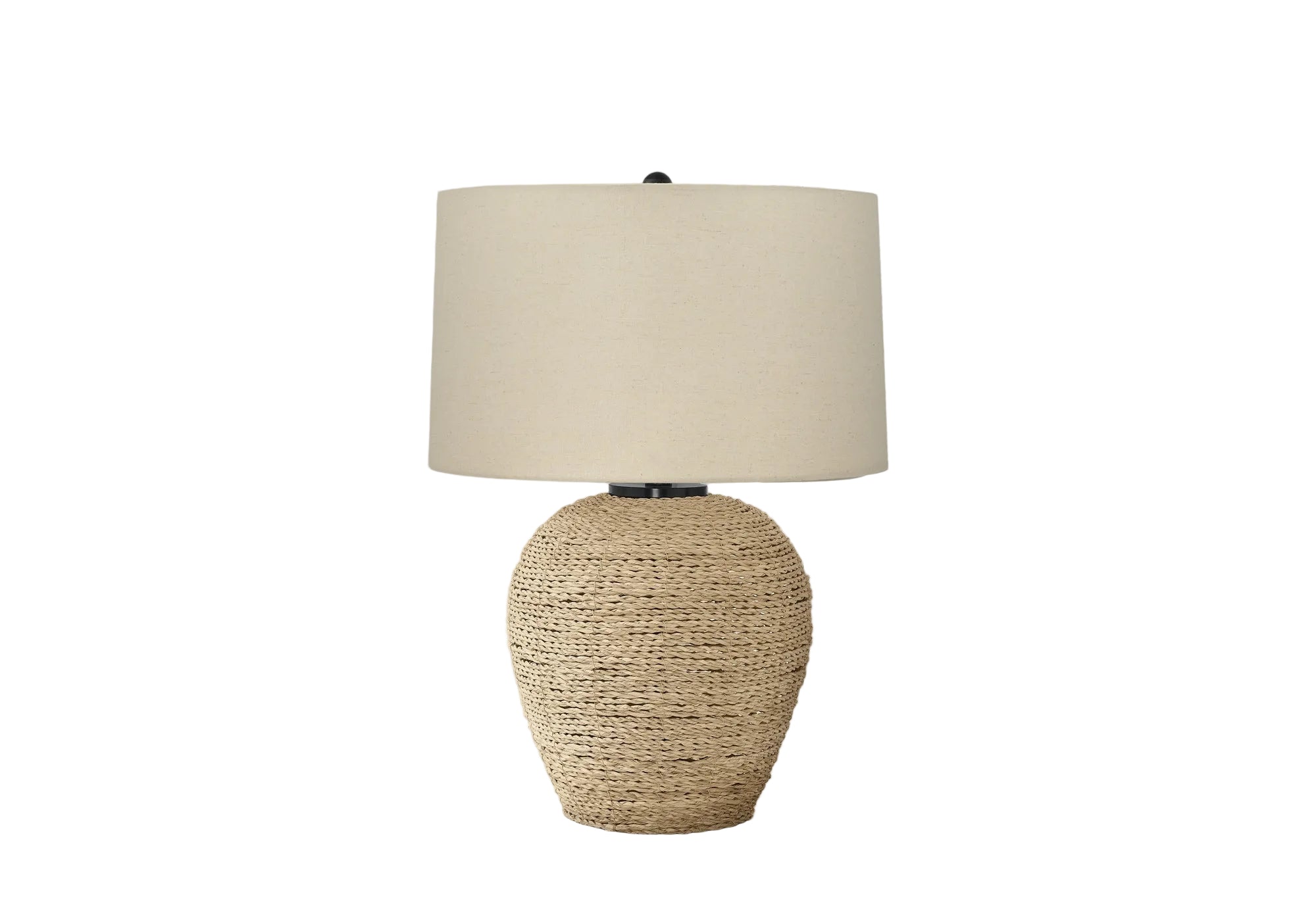ÉCLAIRAGE - LAMPE DE TABLE 25"H EN ROTIN ABAT-JOUR BEIGE