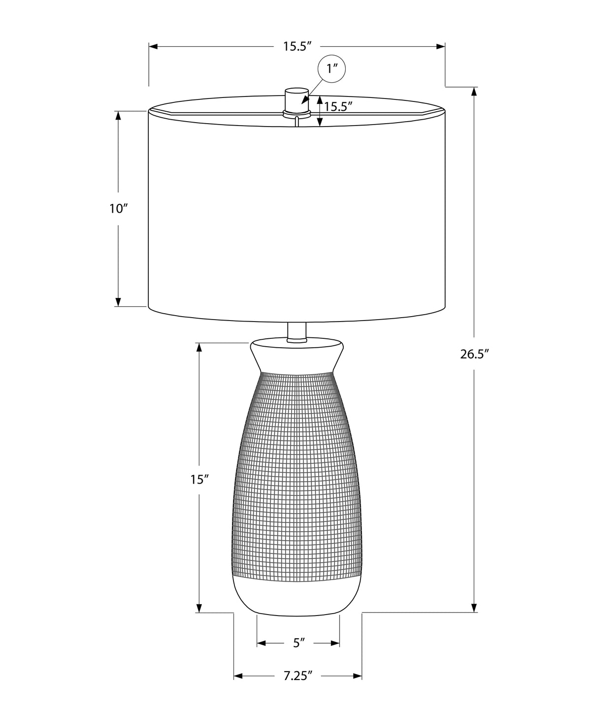LIGHTING - 27"H TABLE LAMP CREAM CERAMIC / BEIGE SHADE