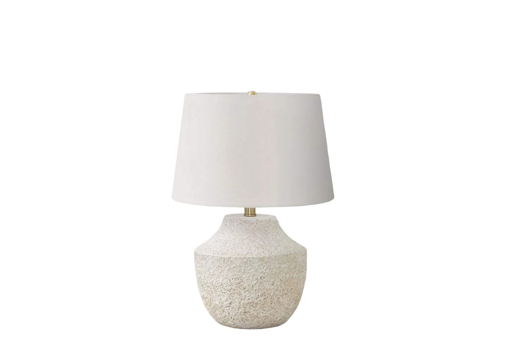 ÉCLAIRAGE - LAMPE DE TABLE 20"H BÉTON CRÈME IVOIRE / ABAT-JOUR CRÈME MODERNE