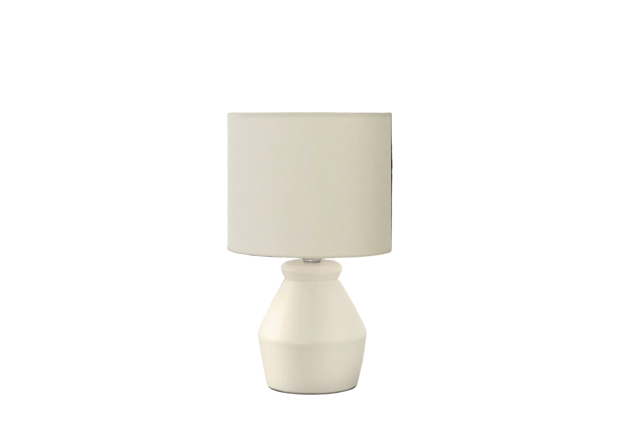 LIGHTING - 17"H TABLE LAMP CREAM CERAMIC IVORY / CREAM SHADE MODERN