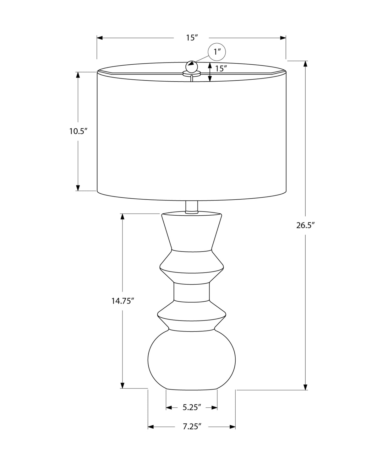 LIGHTING - 26"H TABLE LAMP CREAM CERAMIC / IVORY SHADE