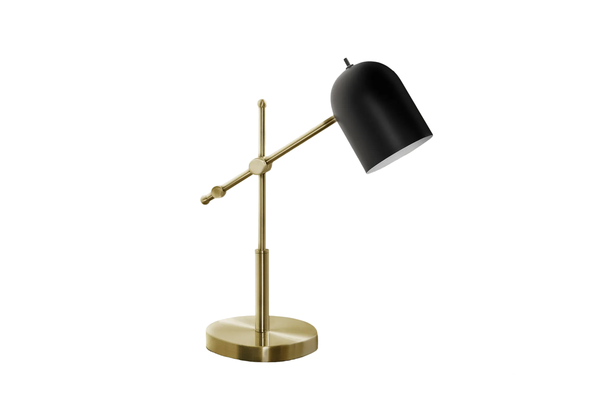 LIGHTING - 18"H TABLE LAMP BRASS METAL BLACK SHADE