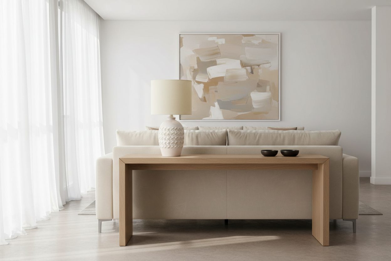 ÉCLAIRAGE - LAMPE DE TABLE 19"H IVOIRE CÉRAMIQUE IVOIRE / ABAT-JOUR CRÈME