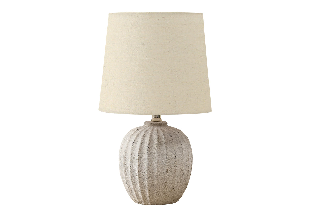 LIGHTING - 19"H TABLE LAMP BEIGE RESIN / BEIGE SHADE