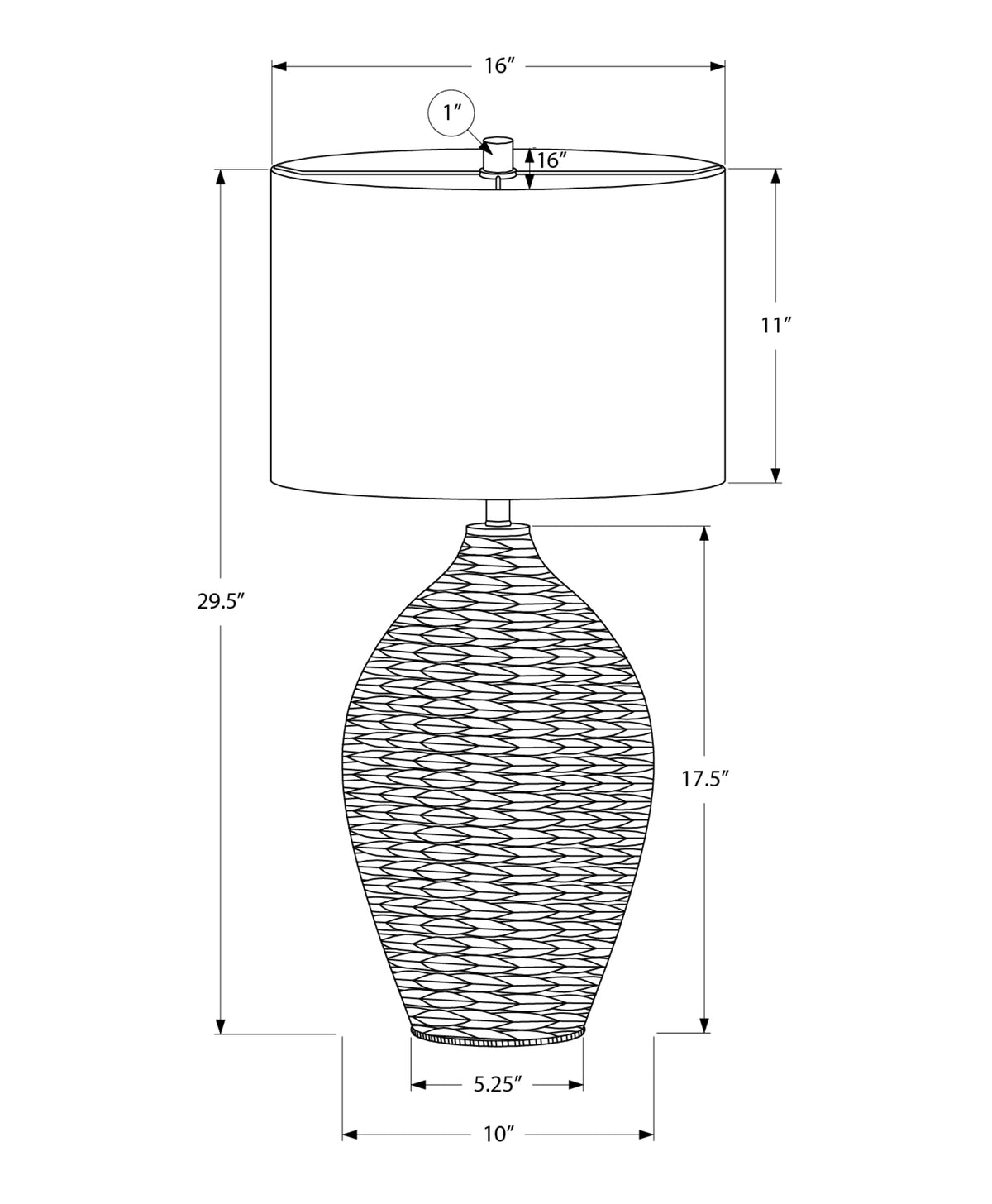 LIGHTING - 30"H TABLE LAMP NATURAL RATTAN / BEIGE SHADE