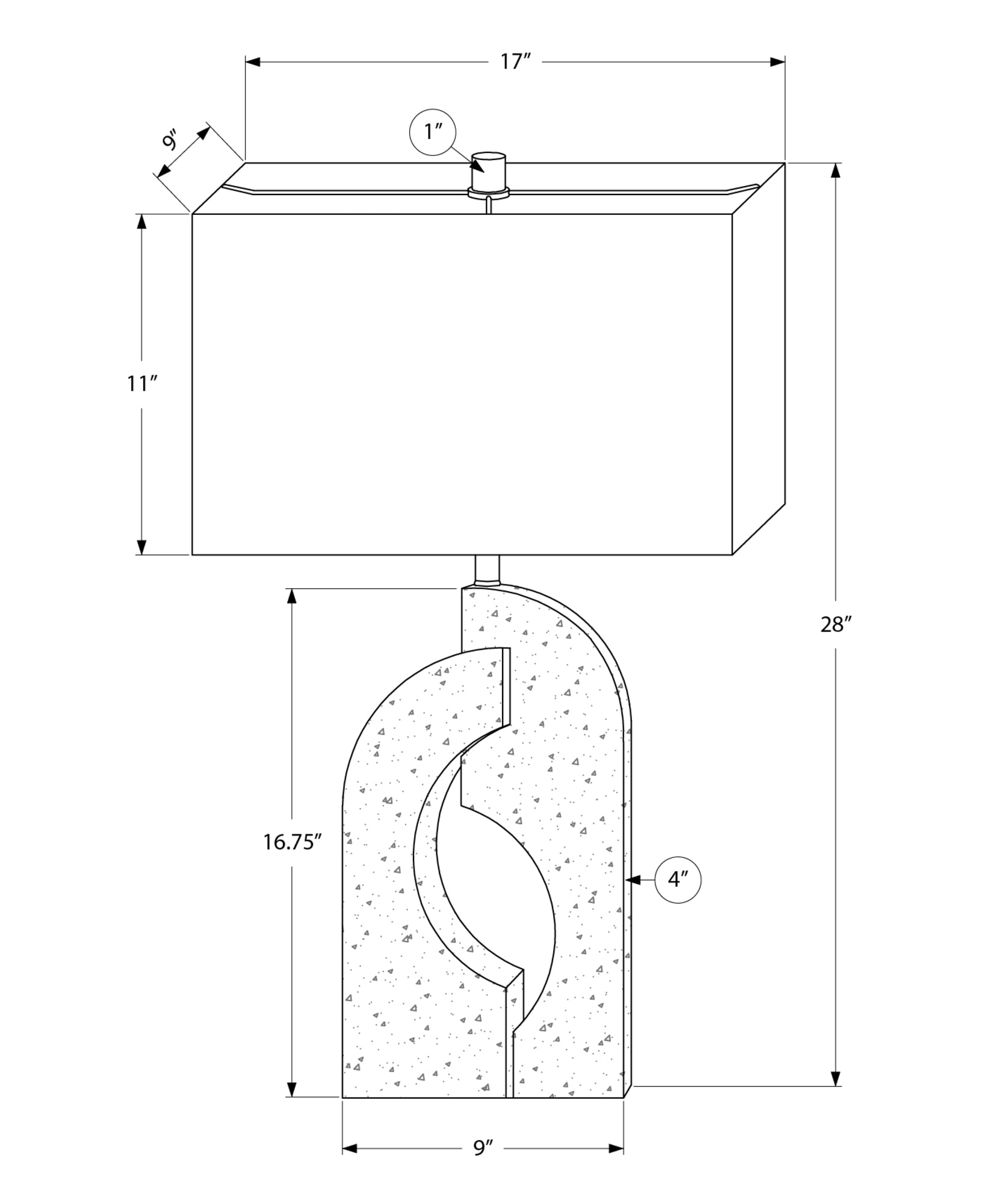 LIGHTING - 28"H TABLE LAMP BEIGE RESIN IVORY / CREAM SHADE