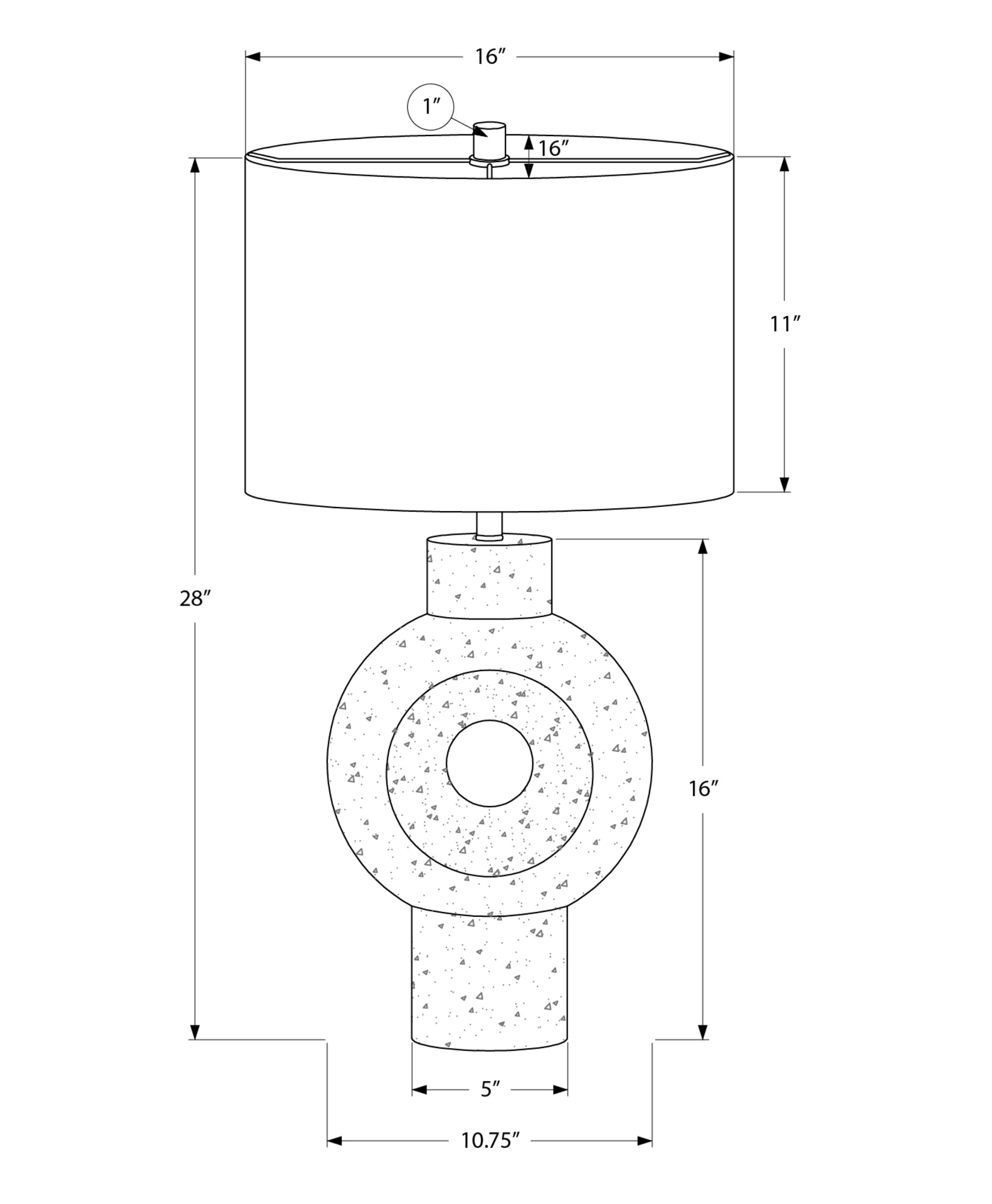 LIGHTING - 28"H TABLE LAMP BEIGE RESIN IVORY / CREAM SHADE