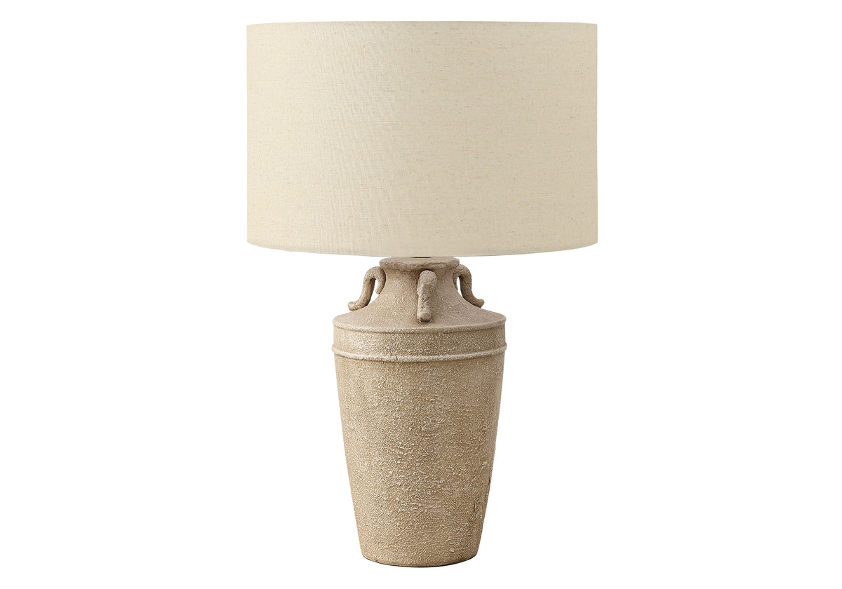 LIGHTING - 28"H TABLE LAMP BEIGE CERAMIC / BEIGE SHADE