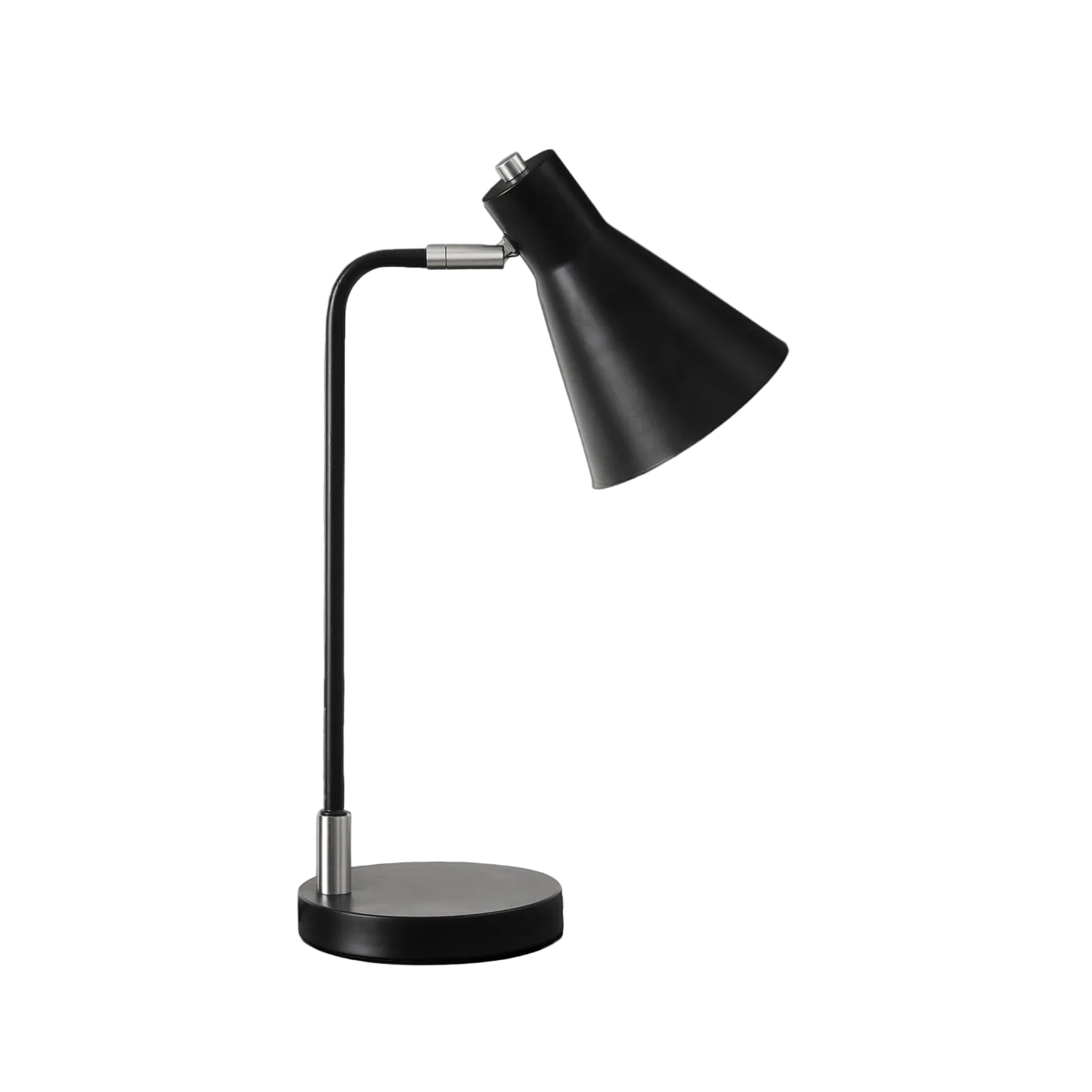 LIGHTING - 17"H TABLE LAMP BLACK METAL SILVER METAL